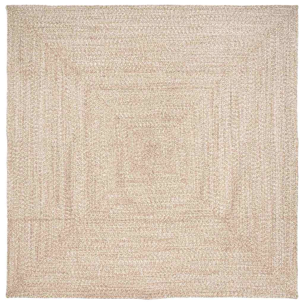 Vidaxx Teppiche quadratisch Natur und Weiß 300 x 300 cm Jute