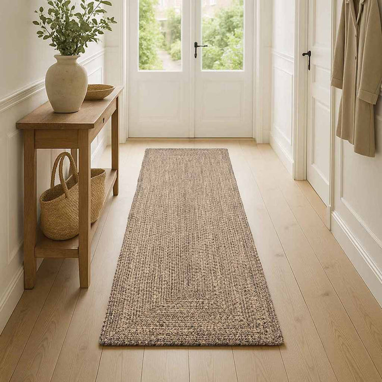 Vidaxl rechteckige Teppiche natur und schwarz 80 x 150 cm Jute