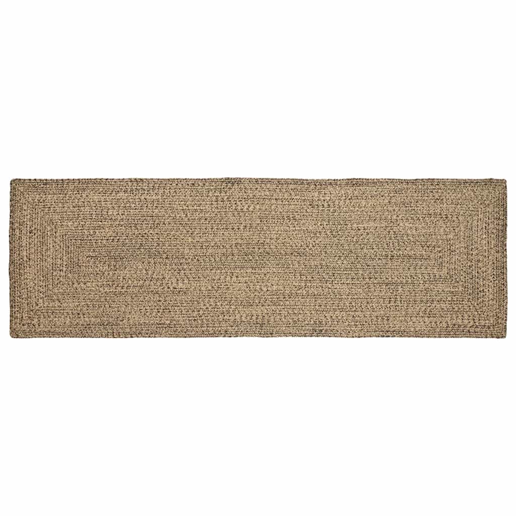 Vidaxl rechteckige Teppiche natur und schwarz 80 x 200 cm Jute