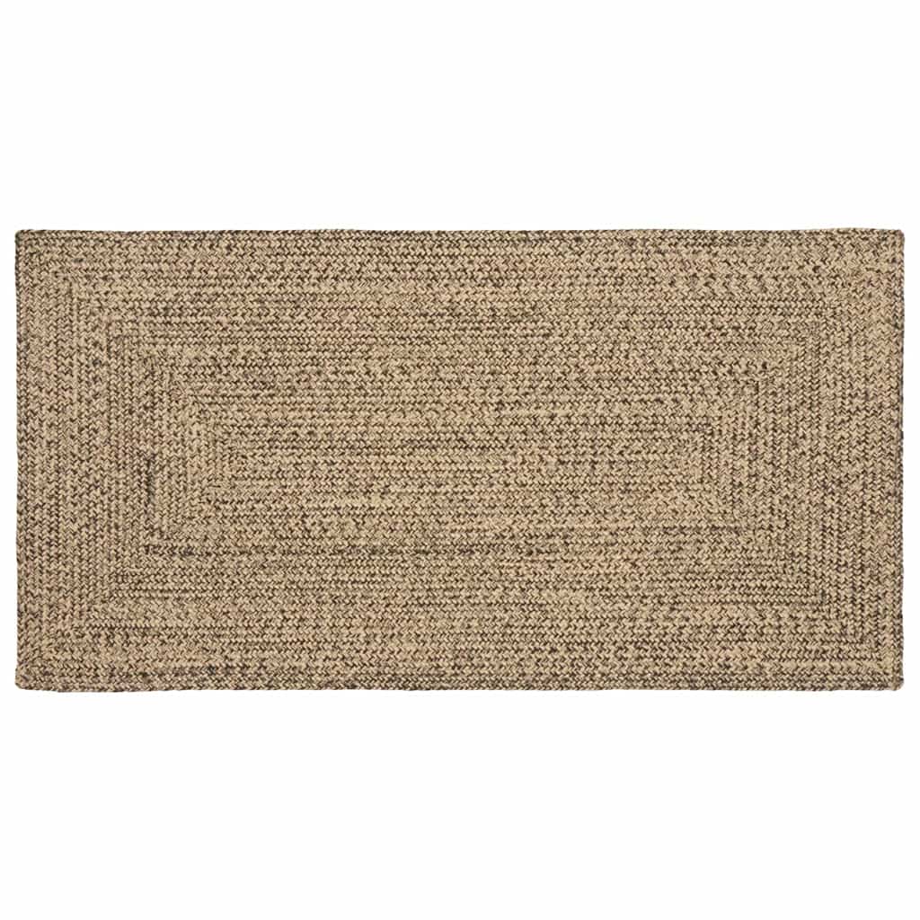 Vidaxl rechteckige Teppiche natur und schwarz 100 x 200 cm Jute