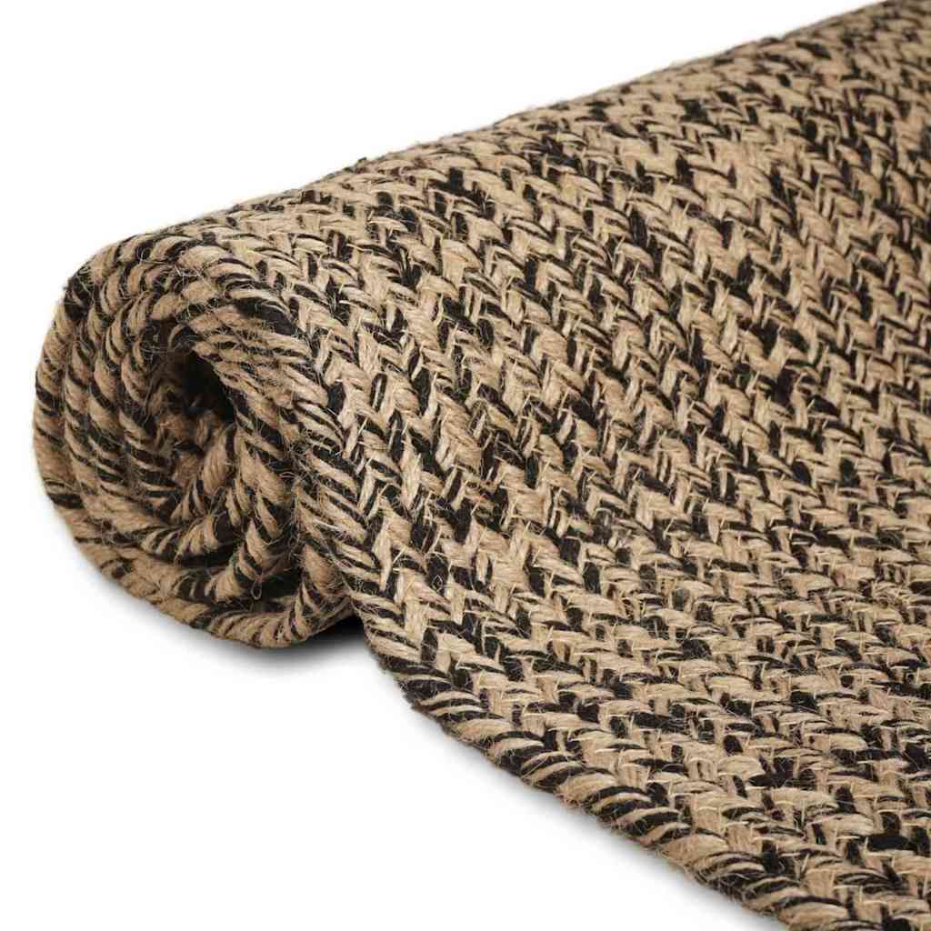 VidaXL Teppiche quadratisch Natur und Schwarz 160 x 160 cm Jute
