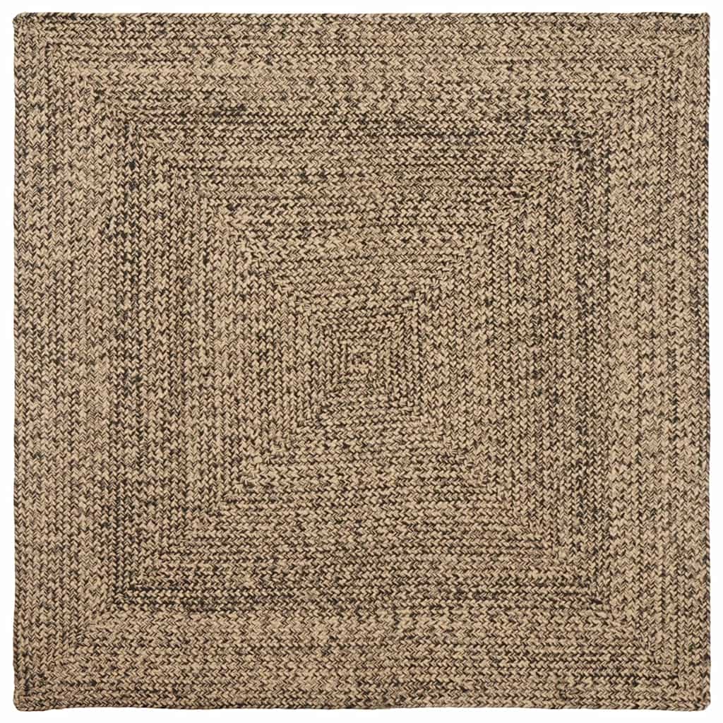 VidaXL Teppiche quadratisch Natur und Schwarz 160 x 160 cm Jute