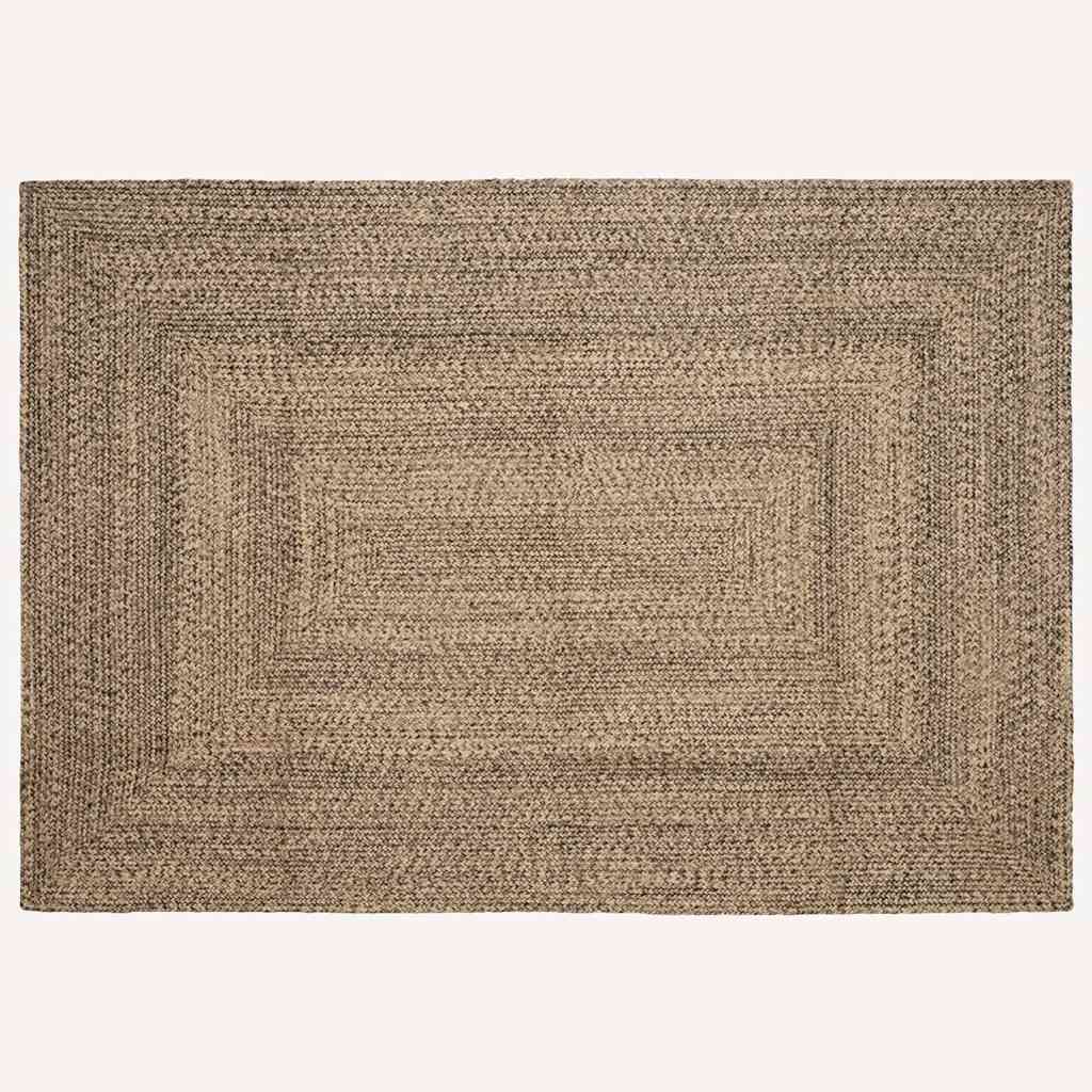 Vidaxx rechteckige Teppiche Natur und Schwarz 160 x 230 cm Jute