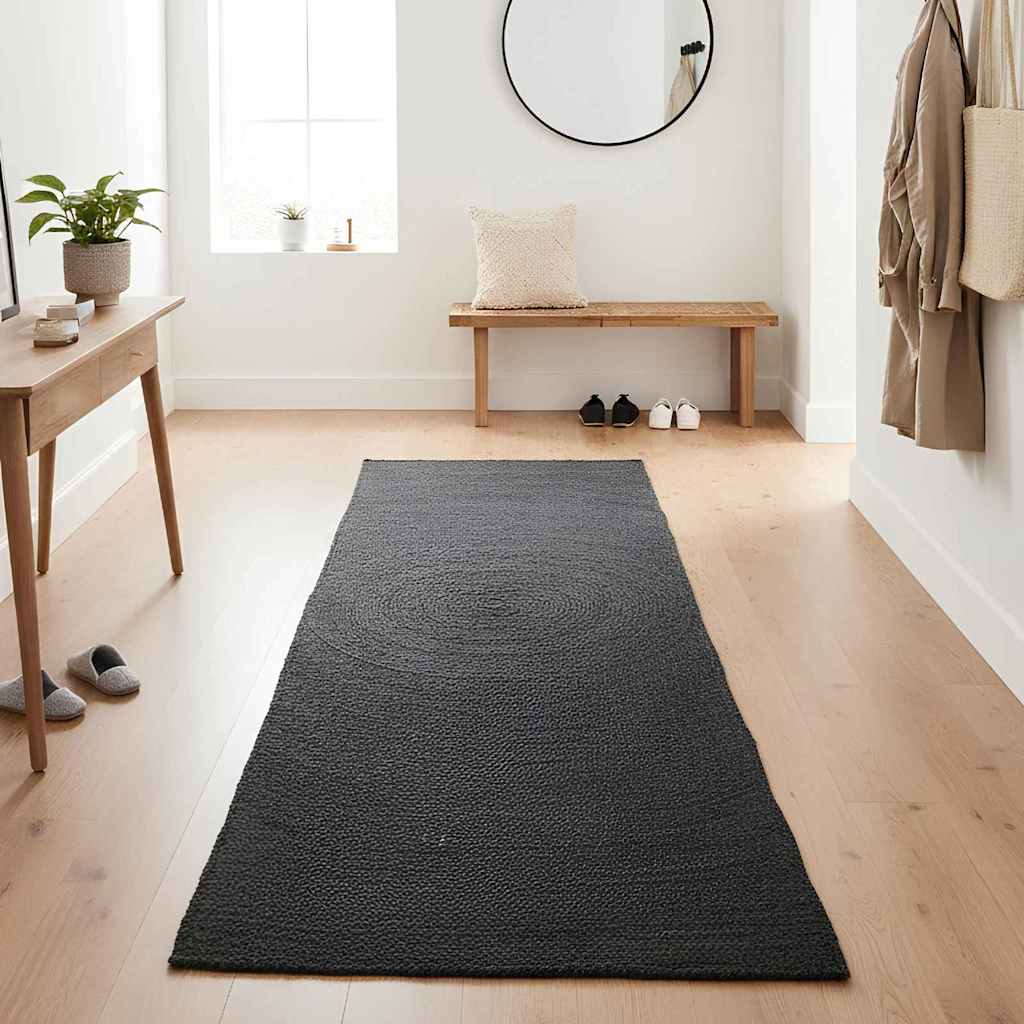 Vidaxl Teppiche rechteckig dunkelgrau 80 x 150 cm Jute