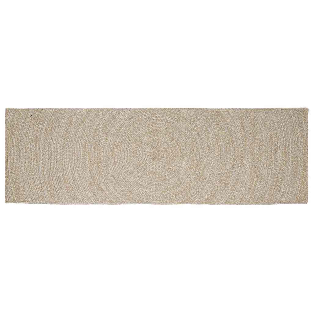 Vidaxx Teppiche rechteckig Natur und Weiß 80 x 250 cm Jute
