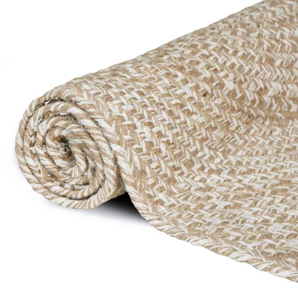 Vidaxx Teppiche rechteckig Natur und Weiß 200 x 290 cm Jute