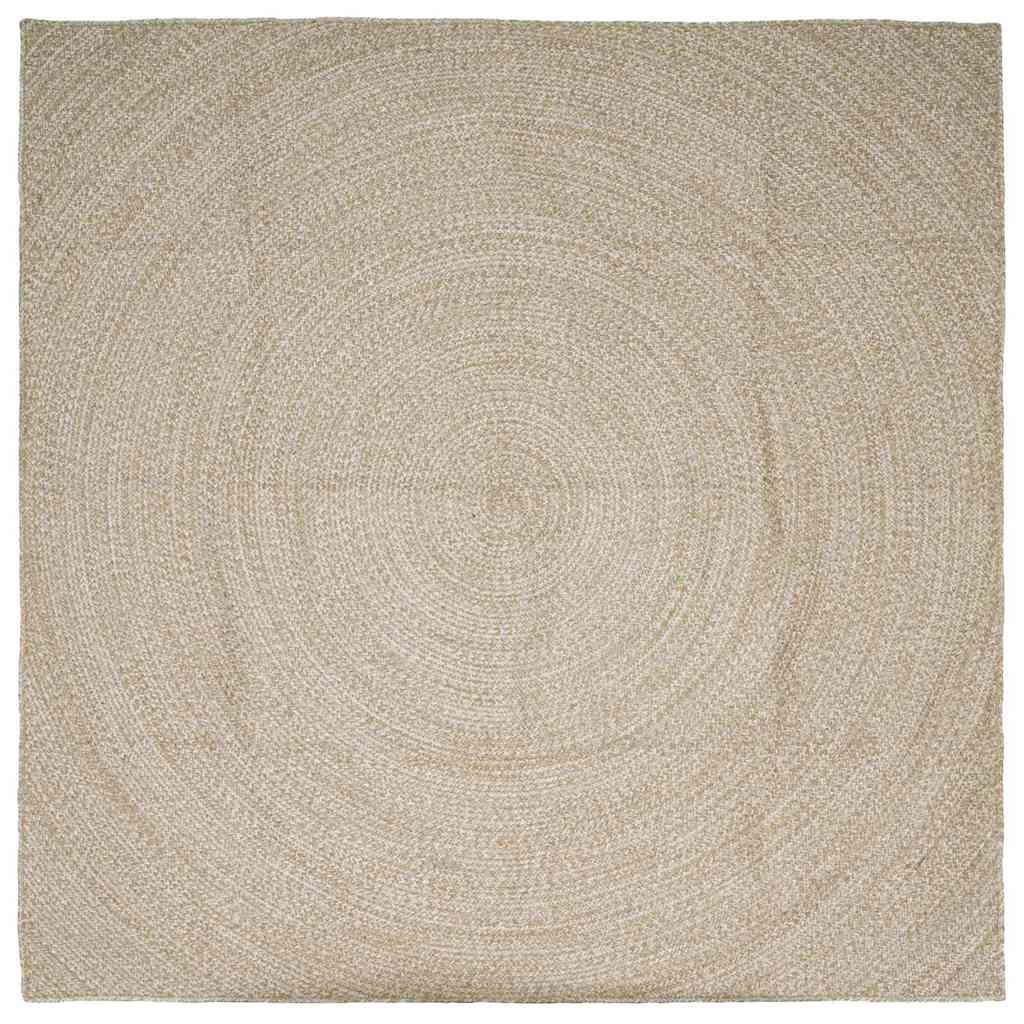 Vidaxx Teppiche quadratisch Natur und Weiß 300 x 300 cm Jute