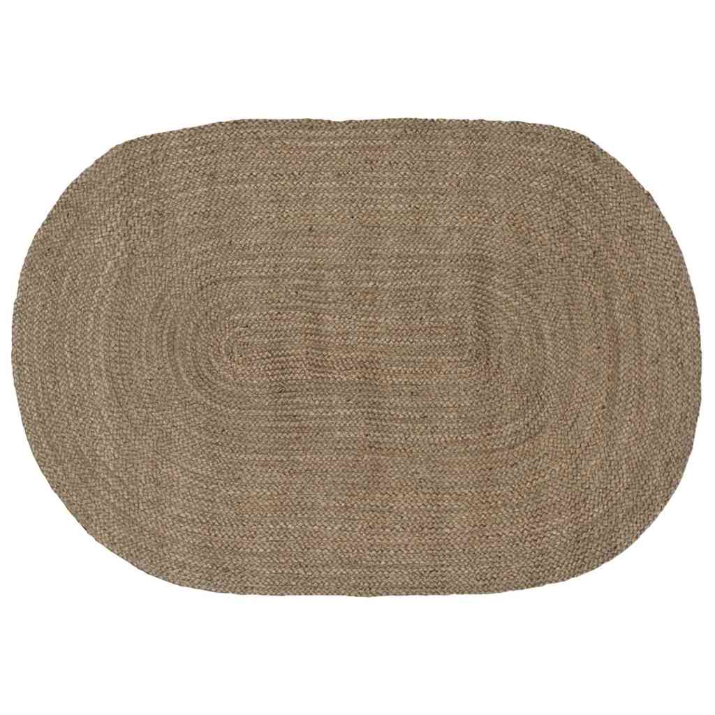 Vidaxl Teppiche oval grau 122 x 183 cm Jute