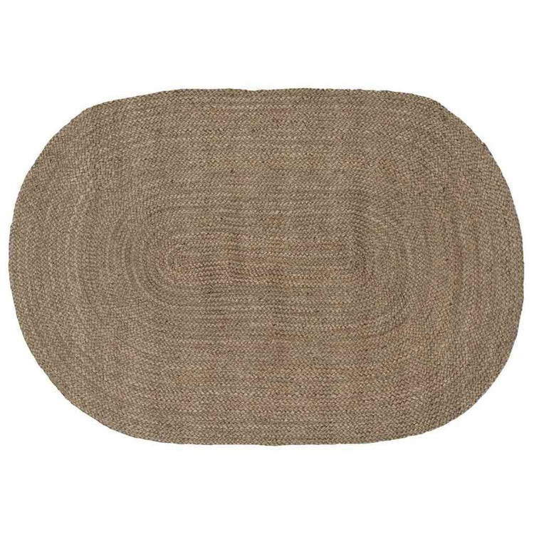 Vidaxl Teppiche oval grau 122 x 183 cm Jute