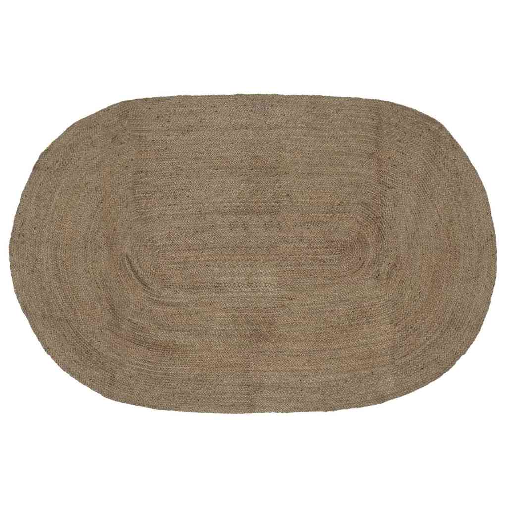 Vidaxl Teppiche oval grau 152 x 245 cm Jute