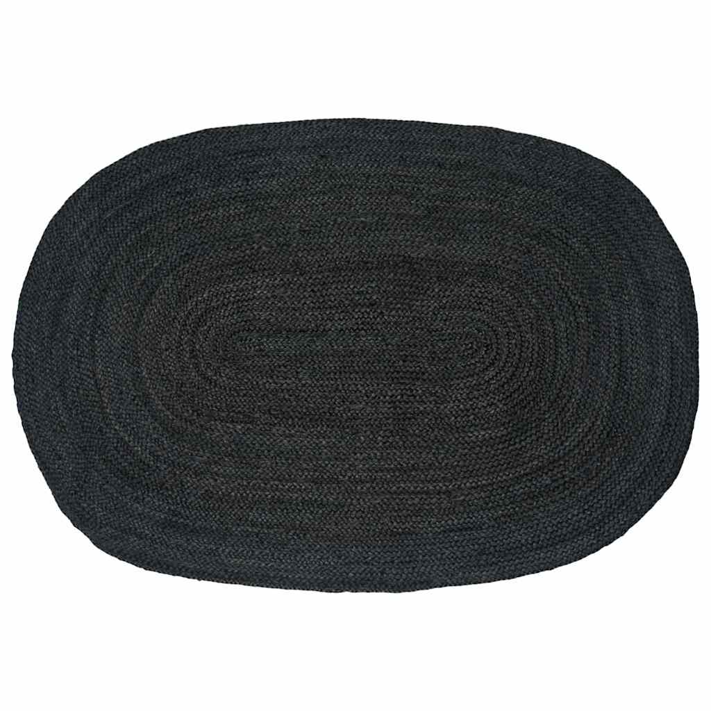 Vidaxl Teppiche oval schwarz 100 x 152 cm Jute