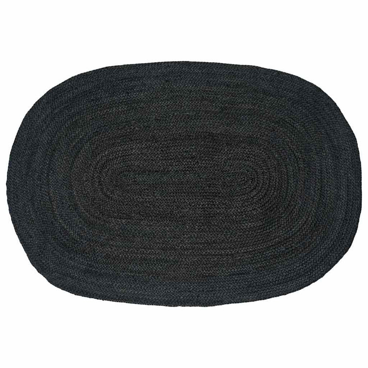 Vidaxl Teppiche oval schwarz 100 x 152 cm Jute