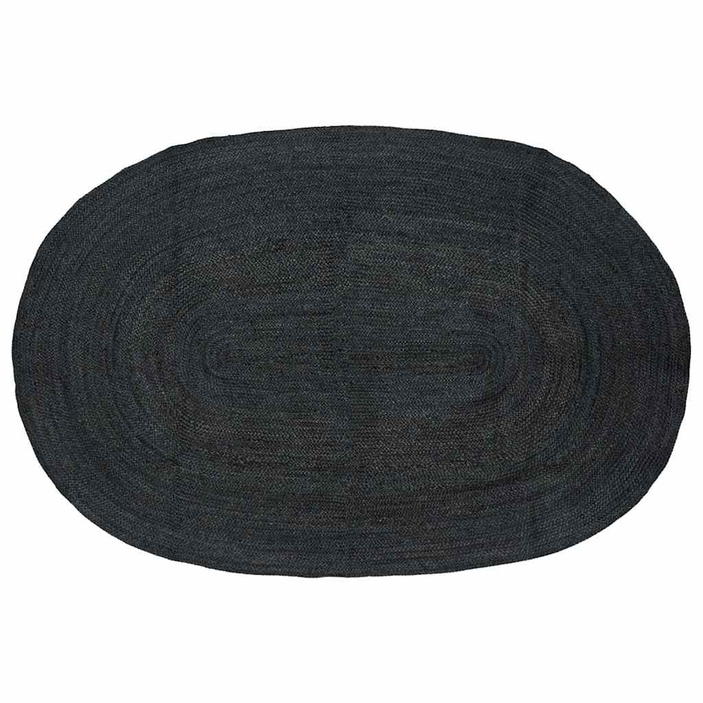 Vidaxl Teppiche oval schwarz 152 x 245 cm Jute