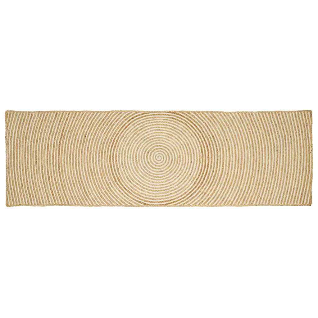 Vidaxl-Teppich Natur und Weiß 80 x 200 cm Jute