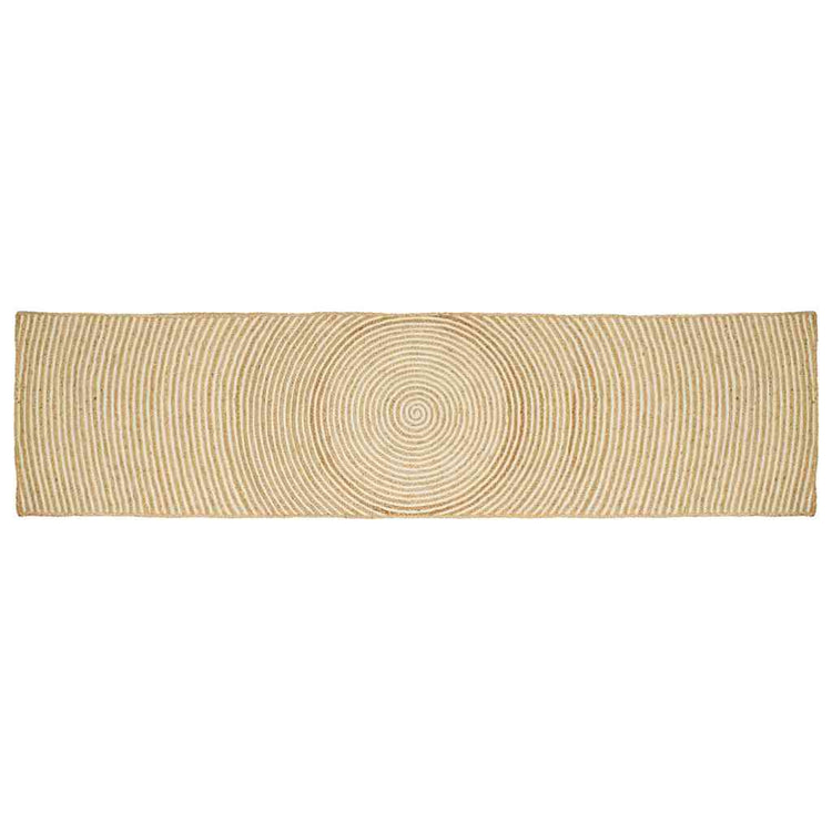 Vidaxl-Teppich Natur und Weiß 80 x 400 cm Jute