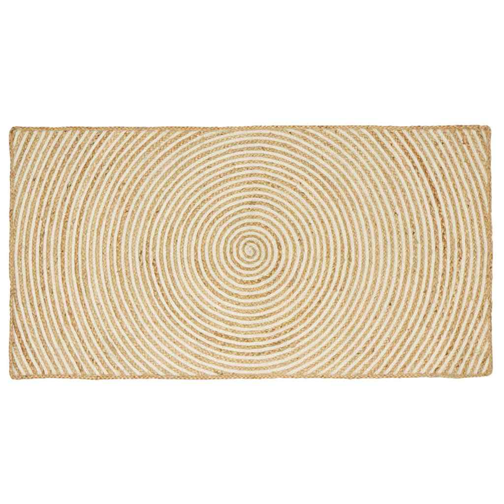 Vidaxl-Teppich Natur und Weiß 100 x 200 cm Jute