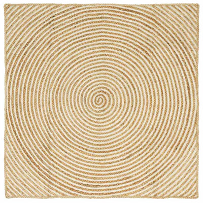 Vidaxx Teppich Natur und Weiß 120 x 120 cm Jute