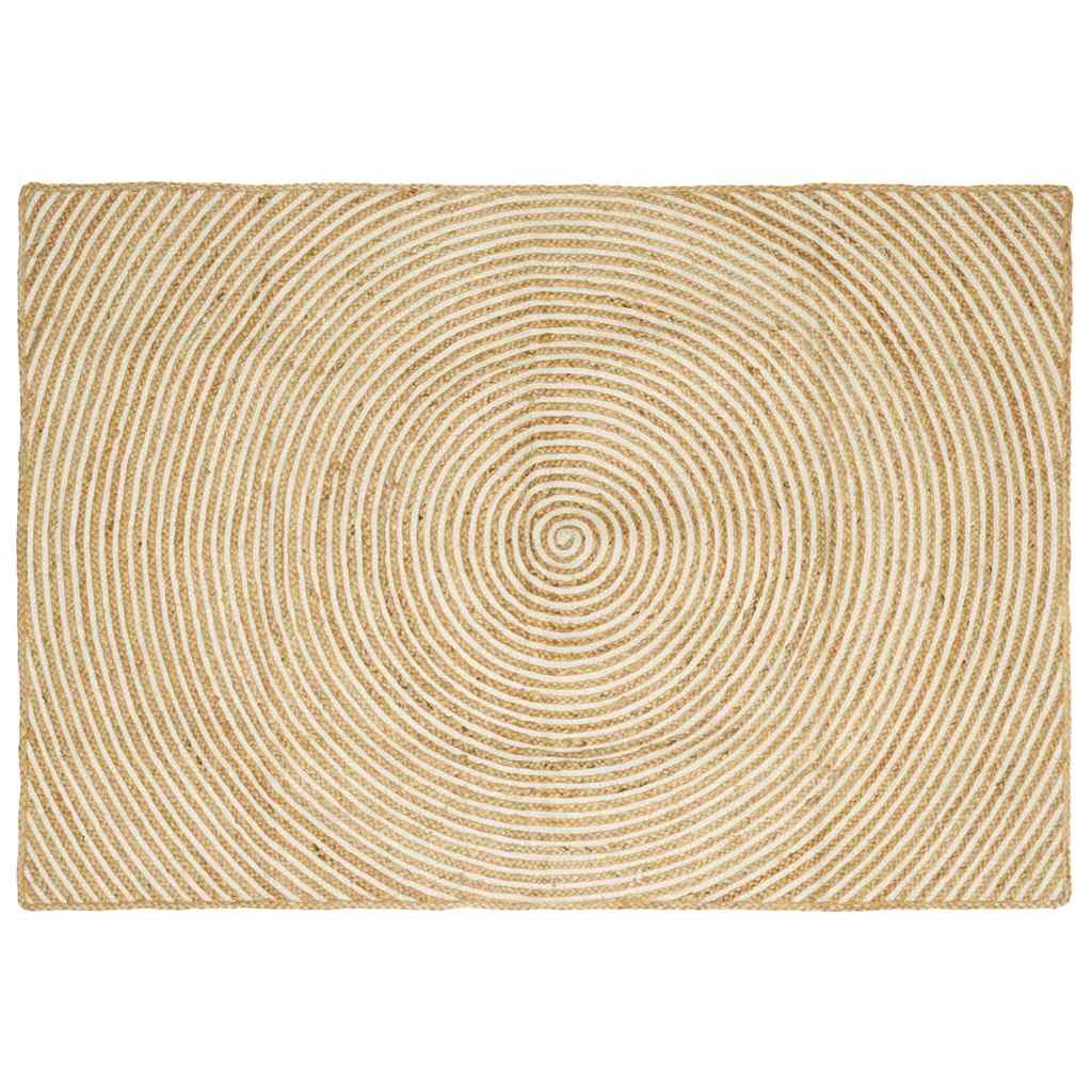 Vidaxl-Teppich Natur und Weiß 120 x 170 cm Jute