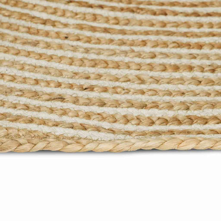 Vidaxx Teppich Natur und Weiß 160 x 160 cm Jute