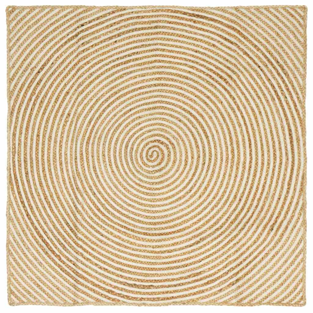 Vidaxx Teppich Natur und Weiß 160 x 160 cm Jute