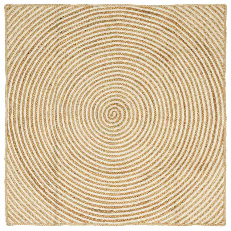 Vidaxx Teppich Natur und Weiß 160 x 160 cm Jute