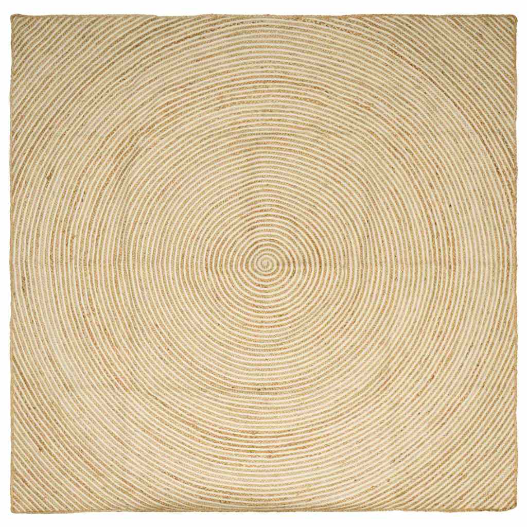 Vidaxx Teppich Natur und Weiß 240 x 240 cm Jute