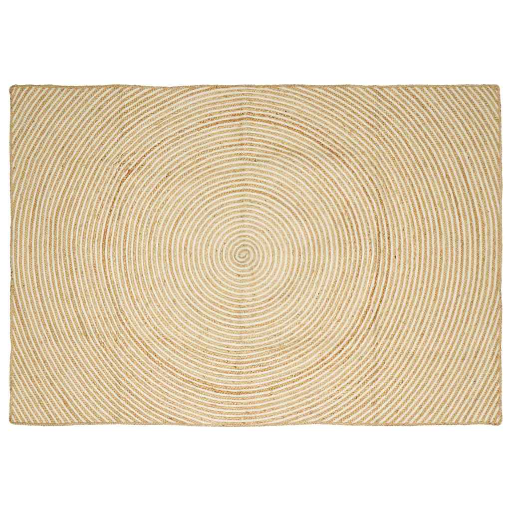 Vidaxx Teppich Natur und Weiß 240 x 340 cm Jute