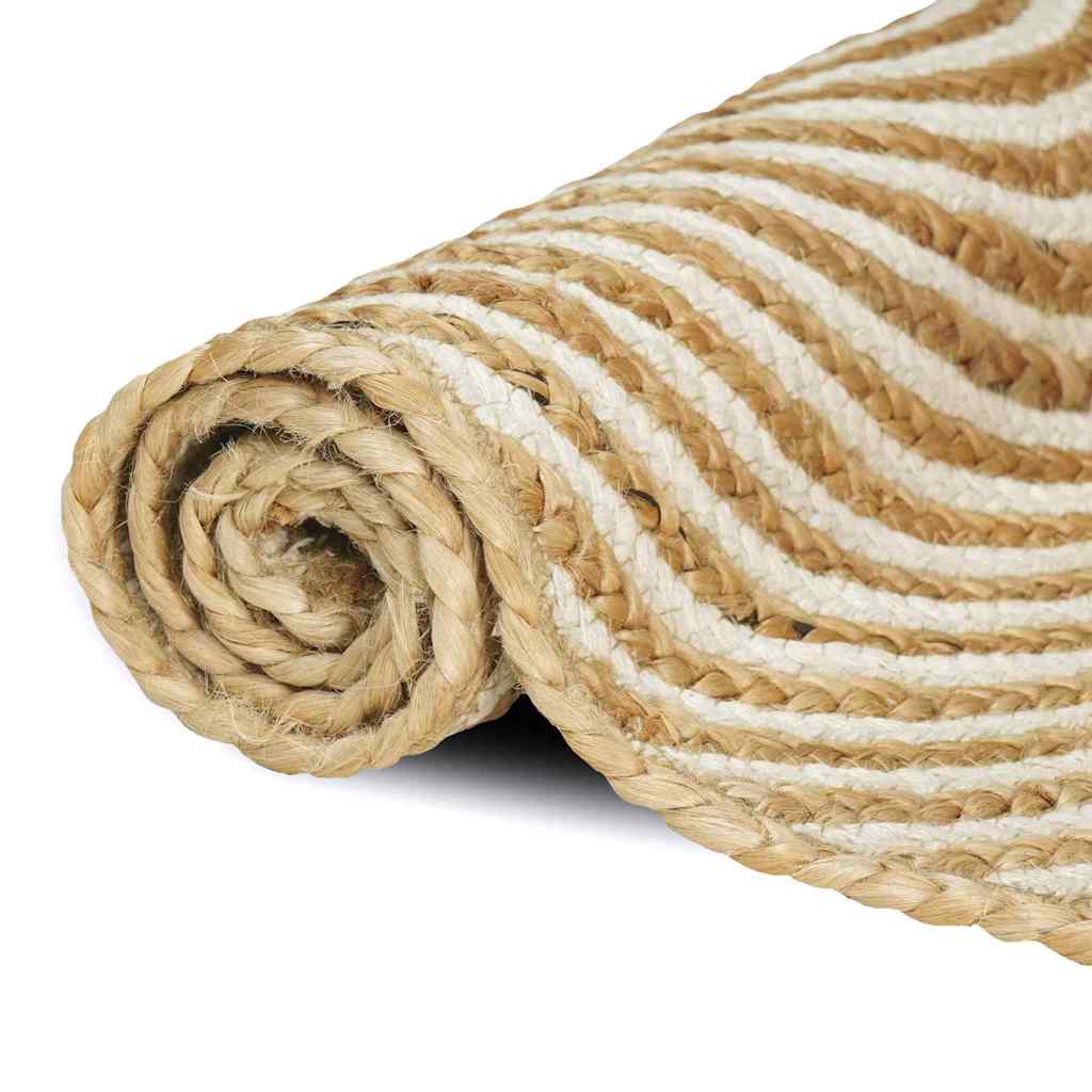 Vidaxx Teppich Natur und Weiß 300 x 300 cm Jute