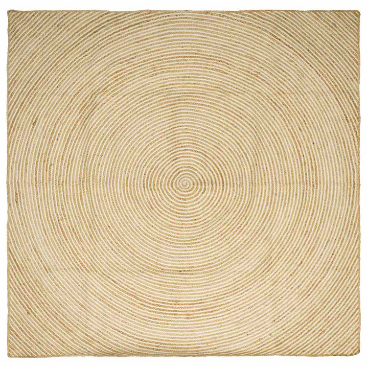 Vidaxx Teppich Natur und Weiß 300 x 300 cm Jute