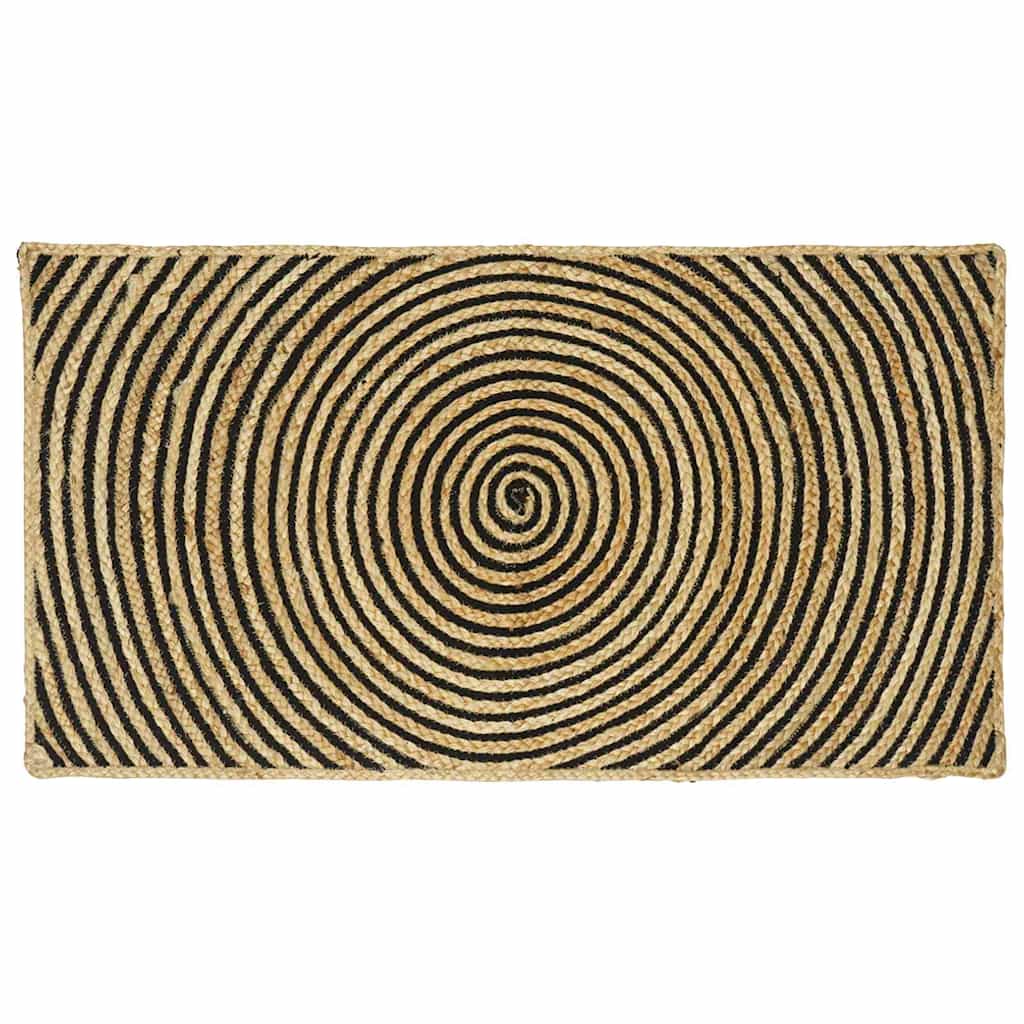 Vidaxx Teppich Natur und Schwarz 60 x 110 cm Jute