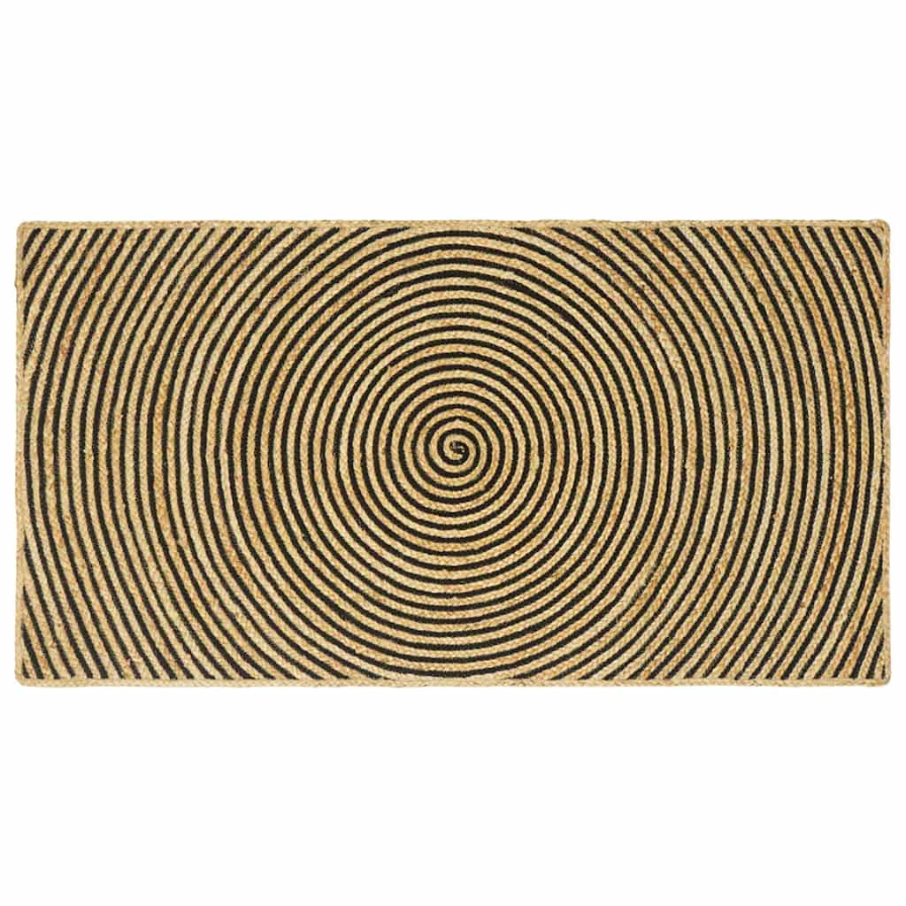 Vidaxx Teppich Natur und Schwarz 80 x 150 cm Jute