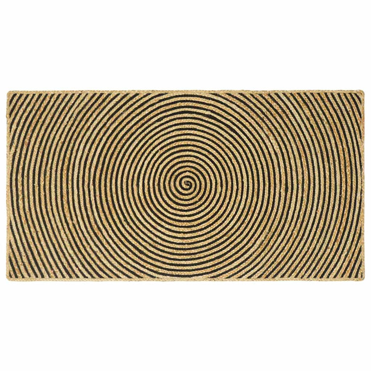 Vidaxx Teppich Natur und Schwarz 80 x 150 cm Jute