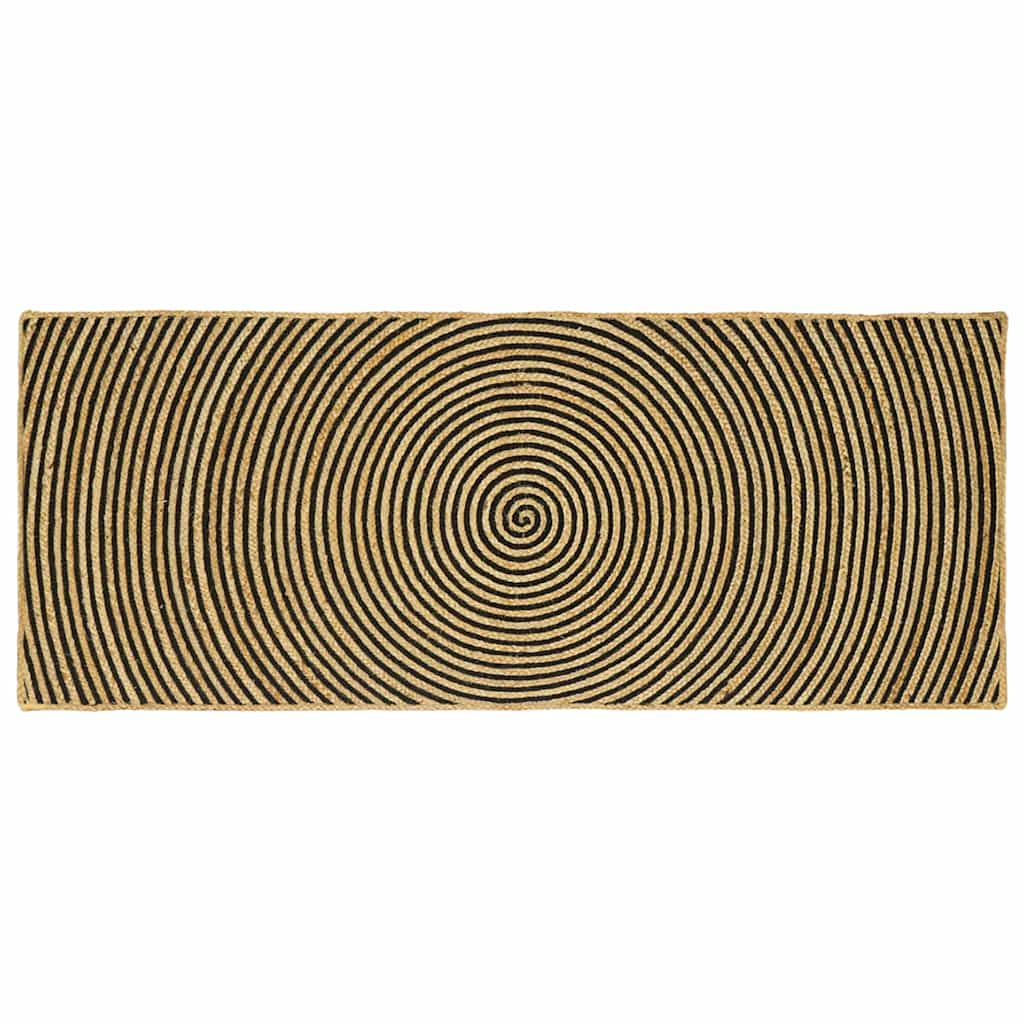Vidaxx Teppich Natur und Schwarz 80 x 200 cm Jute