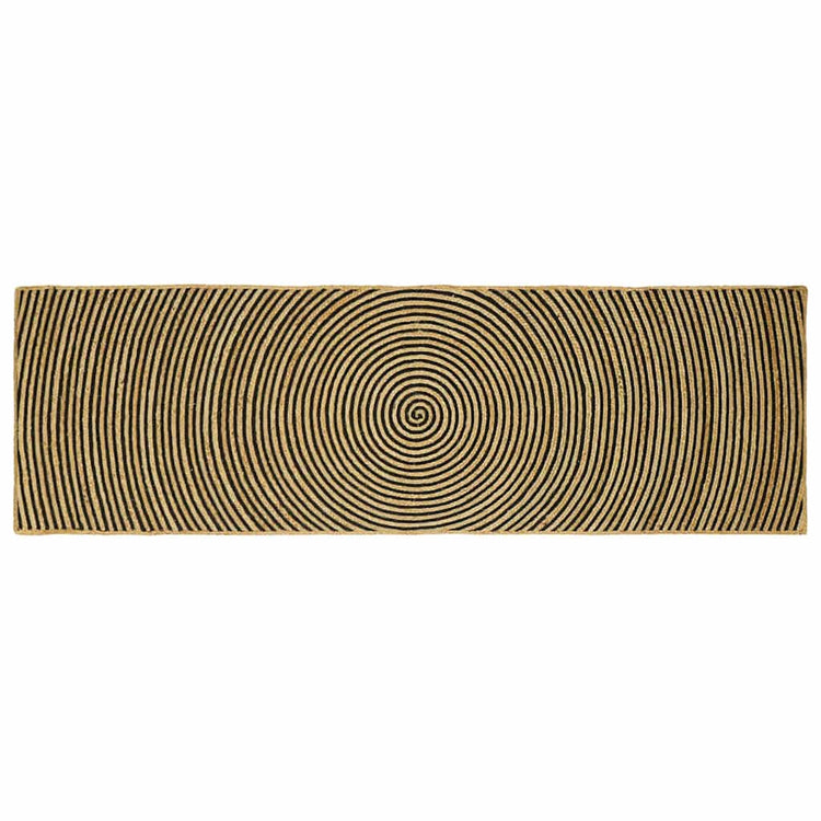 Vidaxl-Teppich Natur und Schwarz 80 x 250 cm Jute