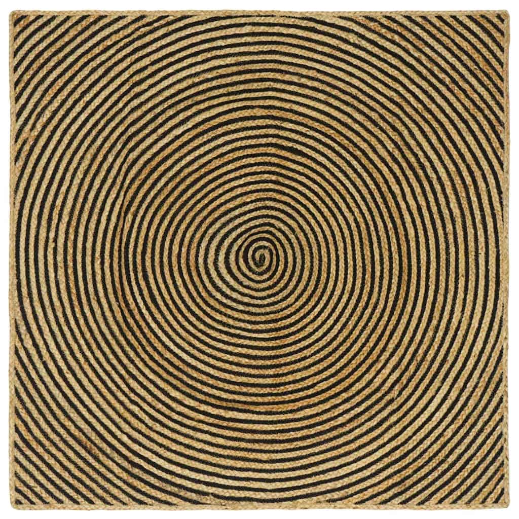 Vidaxx Teppich Natur und Schwarz 120 x 120 cm Jute
