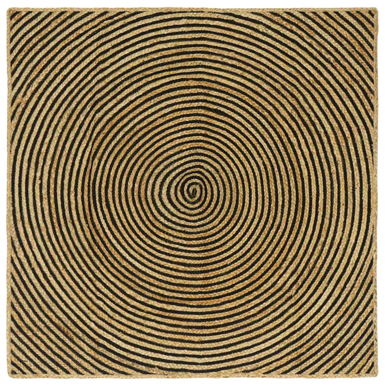 Vidaxx Teppich Natur und Schwarz 120 x 120 cm Jute