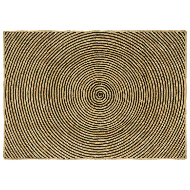 Vidaxl-Teppich natur und schwarz 120 x 170 cm Jute