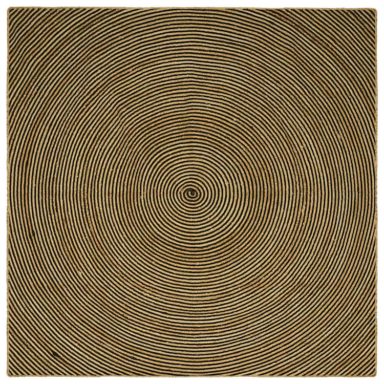 Vidaxl-Teppich Natur und Schwarz 200 x 200 cm Jute