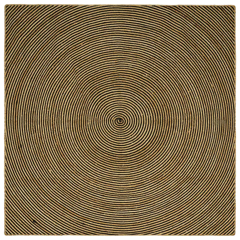 Vidaxx Teppich Natur und Schwarz 300 x 300 cm Jute