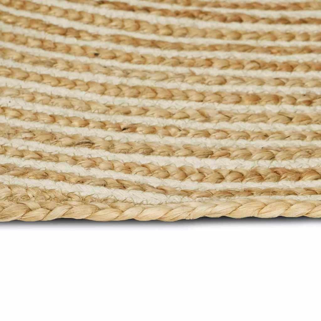 Vidaxl-Teppich Natur und Weiß 100 x 152 cm Jute
