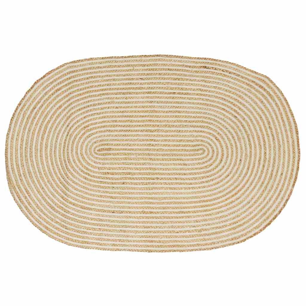 Vidaxl-Teppich Natur und Weiß 100 x 152 cm Jute