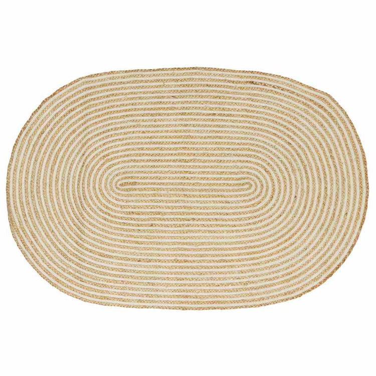 Vidaxx Teppich Natur und Weiß 122 x 183 cm Jute