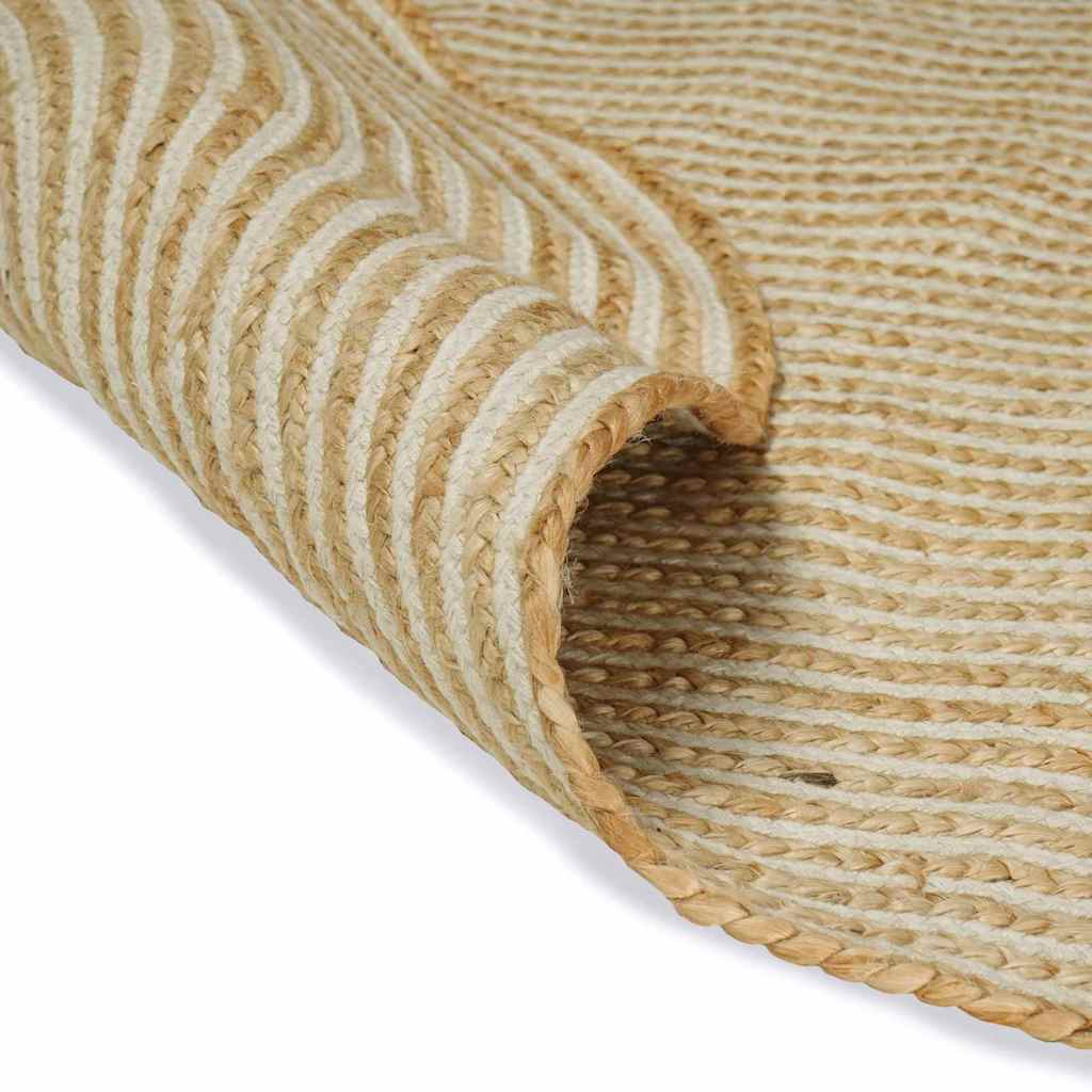 Vidaxx Teppich Natur und Weiß 152 x 245 cm Jute