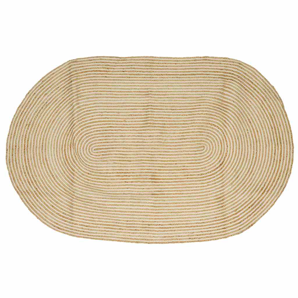 Vidaxx Teppich Natur und Weiß 152 x 245 cm Jute