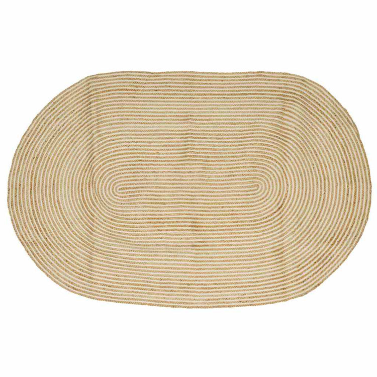 Vidaxx Teppich Natur und Weiß 152 x 245 cm Jute