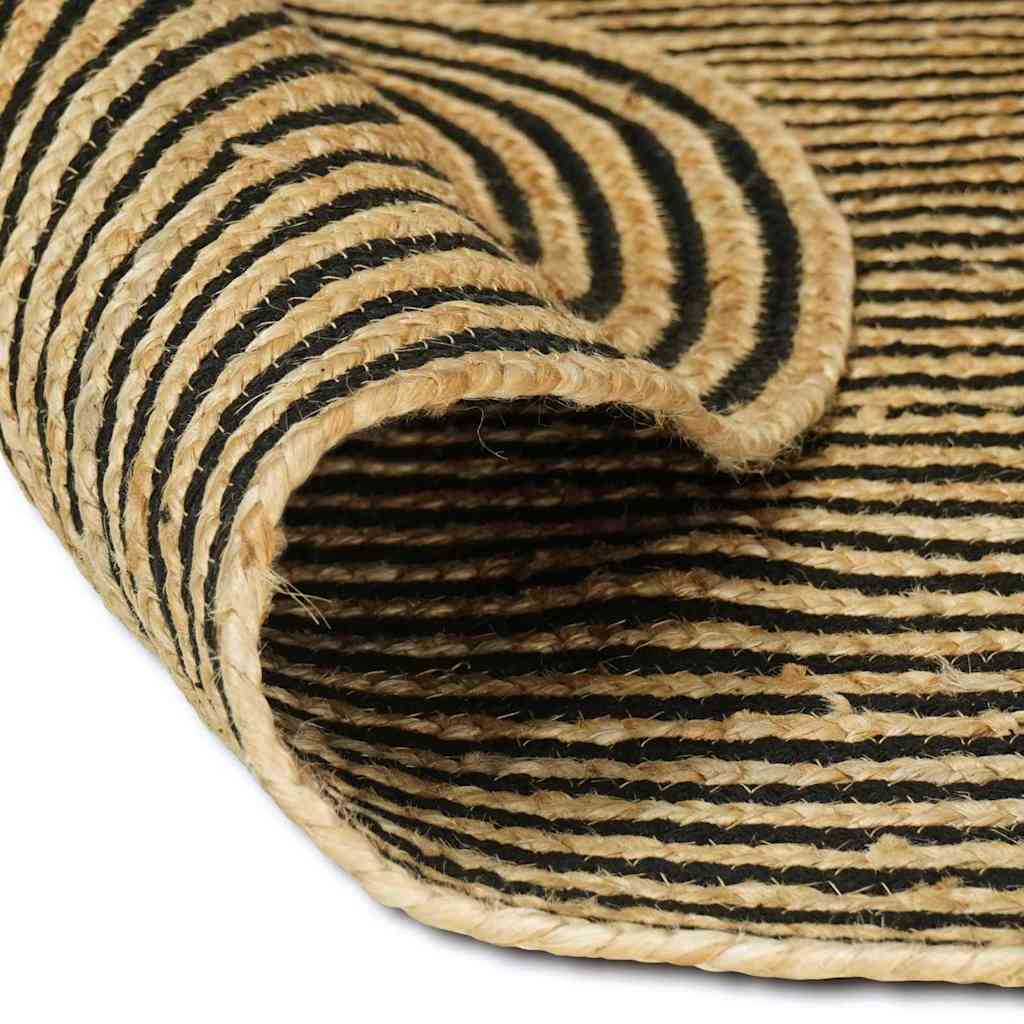Vidaxx Teppich Natur und Schwarz 122 x 183 cm Jute