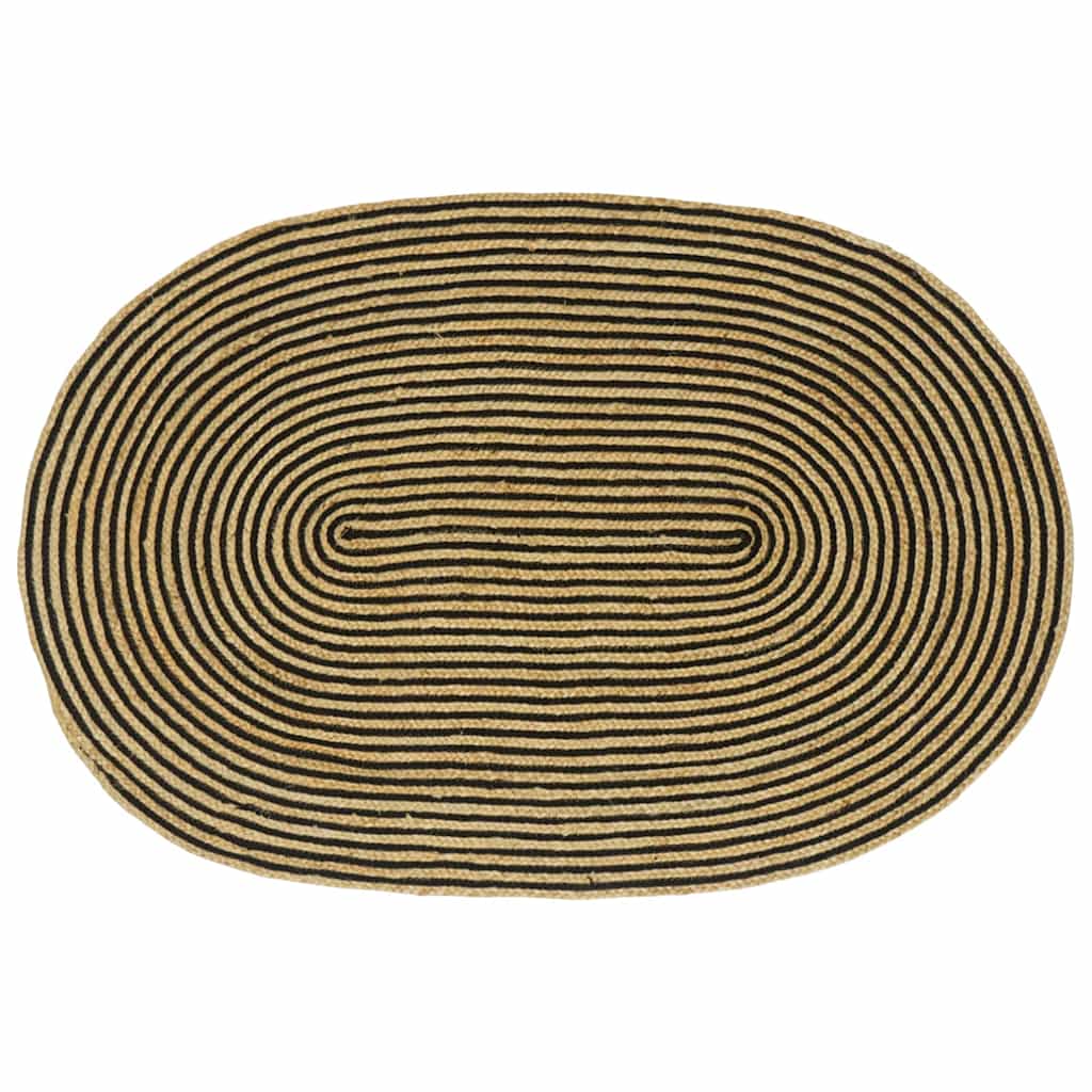 Vidaxx Teppich Natur und Schwarz 122 x 183 cm Jute