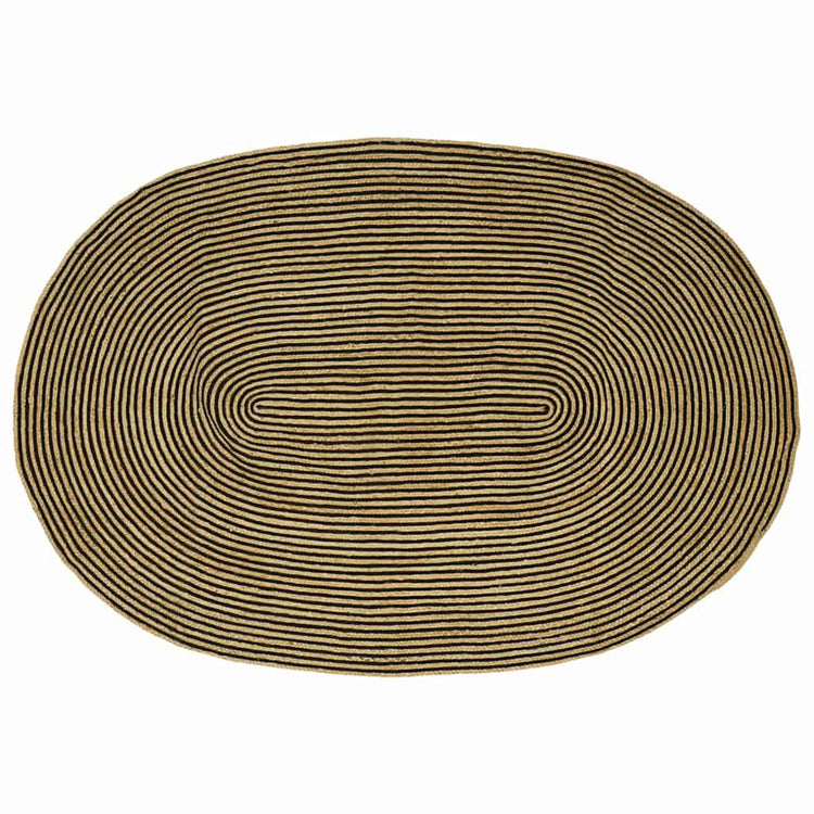 Vidaxl-Teppich Natur und Schwarz 152 x 245 cm Jute