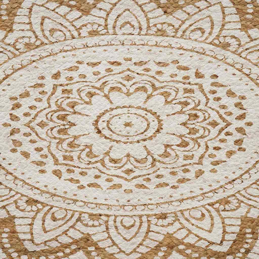 Vidaxx Juteteppich Blumen Natur 122 x 183 cm Jute
