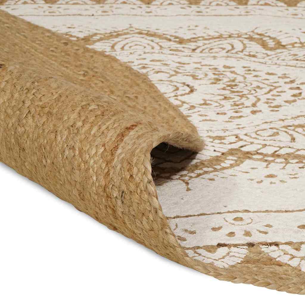 Vidaxx Juteteppich Blumen Natur 122 x 183 cm Jute